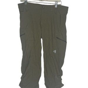 Eddie Bauer Pants Women 12 First Ascent Green Crop Outdoor Stretch Hike Capri